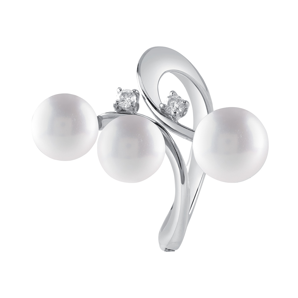 Anello perle e diamanti ct. 0,08