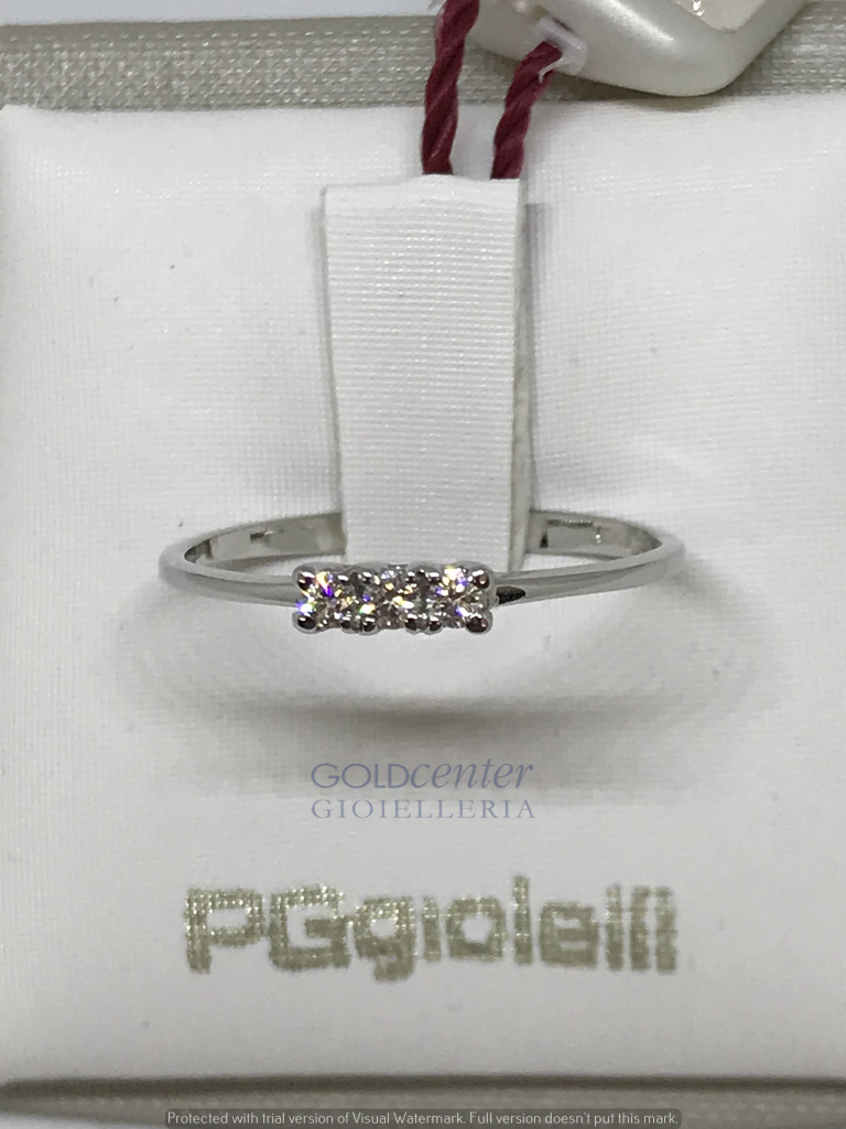 Anello trilogy Pg Gioielli in oro bianco e diamante CT. 0,12 G VS ANT63012