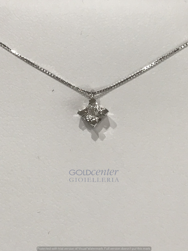 Collana Pg Gioielli in oro bianco e diamanti CT. 0,15 G VS PL015