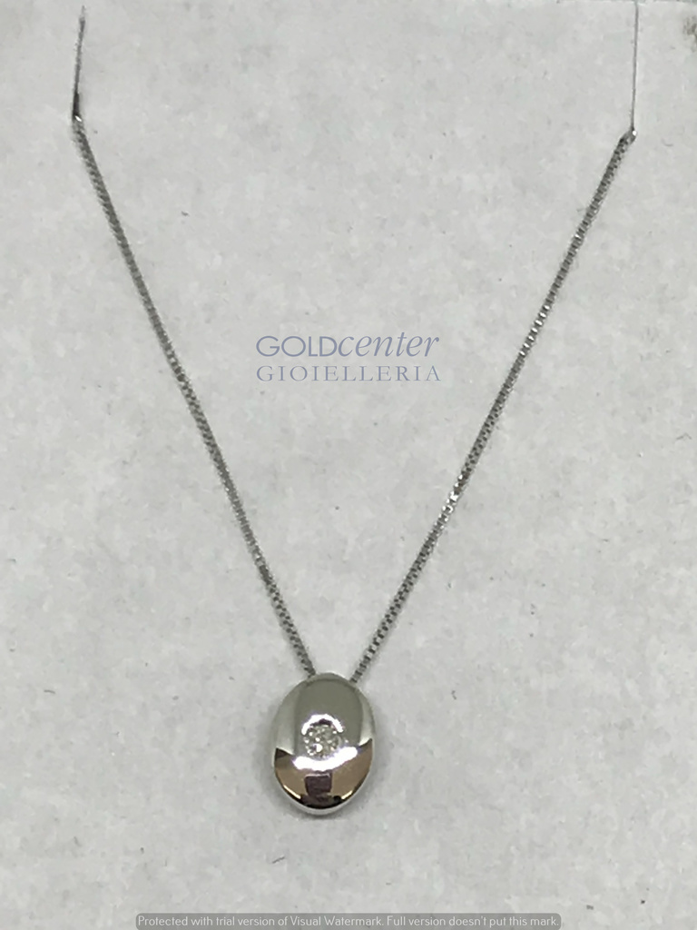 Collana Pg Gioielli in oro bianco e diamanti CT. 0,015 G VS PLO0015
