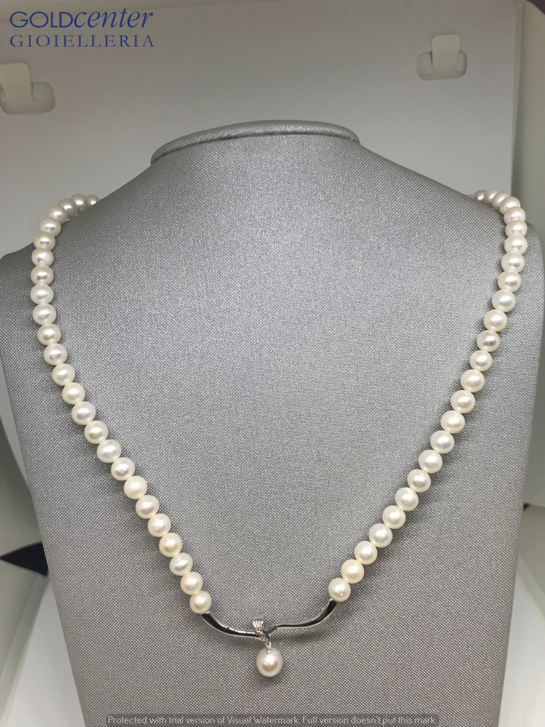 Collana Kioto perle, oro e diamanti ct. 0,02 1059B